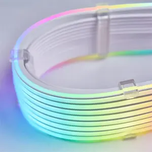 Lian Li Strimer Plus V2 12VHPWR to 3×8-Pin 335mm RGB Extension Cable, Addressable RGB GPU Power Cable, Advanced PC Modding Lighting Accessory
