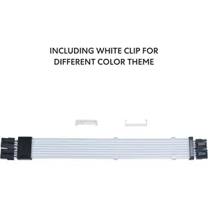 Lian Li Strimer Wireless CPU 2×8-Pin 260mm RGB Light Cable Black Edition, Addressable RGB CPU Power Extension Cable, Wireless Lighting Control Modding Accessory