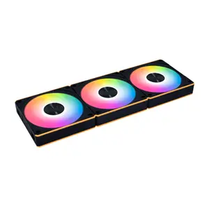 Lian Li UNI FAN CL Wireless 3-Pack ARGB Cooling Fan Kit Black Edition, PWM Daisy-Chain Design, Wireless Lighting Control, High-Airflow PC Cooling Solution