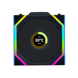 Lian Li UNI FAN SL Wireless LCD 120 ARGB Case Fan Kit Black, Triple 120mm PWM Fans, Integrated LCD Display, 1900 RPM Fan Speed, 58.08 CFM Airflow, Wireless Controller ARGB Cooling Fan Pack