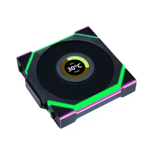 Lian Li UNI FAN SL Wireless LCD 120 ARGB Case Fan Kit Black, Triple 120mm PWM Fans, Integrated LCD Display, 1900 RPM Fan Speed, 58.08 CFM Airflow, Wireless Controller ARGB Cooling Fan Pack