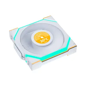 Lian Li UNI FAN SL Wireless LCD 120 ARGB Case Fan Kit White, Triple 120mm PWM Fans, Integrated LCD Display, 1900 RPM Fan Speed, 58.08 CFM Airflow, Wireless Controller ARGB Cooling Fan Pack