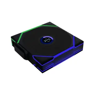 Lian Li UNI FAN TL-LCD Wireless 120 ARGB Case Fan Kit Black, Triple 120mm PWM Fans, Integrated LCD Display, 1900 RPM Fan Speed, 62 CFM Airflow, Wireless Controller ARGB Cooling Fan Pack