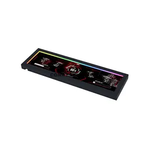 Lian Li 8.8-Inch Universal Screen US88v1 Black IPS LCD PC Display, 1920×480 Resolution, 60Hz, 500 Nits Brightness, USB Plug & Play, ARGB Edge Lighting, L-Connect 3, CPU/GPU Monitoring, Adjustable Mounting, SM088X