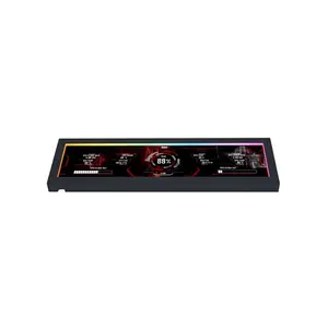 Lian Li 8.8-Inch Universal Screen US88v1 Black IPS LCD PC Display, 1920×480 Resolution, 60Hz, 500 Nits Brightness, USB Plug & Play, ARGB Edge Lighting, L-Connect 3, CPU/GPU Monitoring, Adjustable Mounting, SM088X