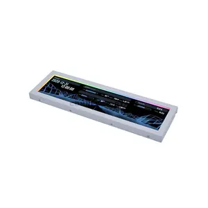 Lian Li 8.8-Inch Universal Screen US88v1 White IPS LCD PC Display, 1920×480 Resolution, 60Hz, 500 Nits Brightness, USB Plug & Play, ARGB Edge Lighting, L-Connect 3, CPU/GPU Monitoring, Adjustable Mounting, SM088W
