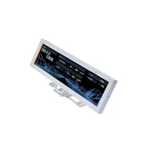 Lian Li 8.8-Inch Universal Screen US88v1 White IPS LCD PC Display, 1920×480 Resolution, 60Hz, 500 Nits Brightness, USB Plug & Play, ARGB Edge Lighting, L-Connect 3, CPU/GPU Monitoring, Adjustable Mounting, SM088W