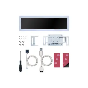 Lian Li 8.8-Inch Universal Screen US88v1 White IPS LCD PC Display, 1920×480 Resolution, 60Hz, 500 Nits Brightness, USB Plug & Play, ARGB Edge Lighting, L-Connect 3, CPU/GPU Monitoring, Adjustable Mounting, SM088W