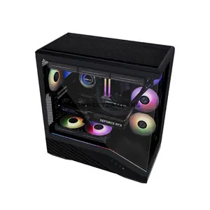 Lian Li Vector V100R Black Mid-Tower Gaming Case, 4x Pre-Installed 120mm Fans, Dual 4mm Tempered Glass Panels, 270° View, ATX / M-ATX / Mini-ITX Support, Back-Connect Ready, 420mm GPU, 360mm Radiator, ARGB Strip, V100RX