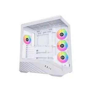 Lian Li Vector V100R White Mid-Tower Gaming Case, 4x Pre-Installed 120mm Fans, Dual 4mm Tempered Glass Panels, 270° View, ATX / M-ATX / Mini-ITX Support, Back-Connect Ready, 420mm GPU, 360mm Radiator, ARGB Strip, V100RW
