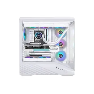 Lian Li Vector V100R White Mid-Tower Gaming Case, 4x Pre-Installed 120mm Fans, Dual 4mm Tempered Glass Panels, 270° View, ATX / M-ATX / Mini-ITX Support, Back-Connect Ready, 420mm GPU, 360mm Radiator, ARGB Strip, V100RW