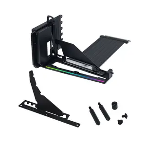 LIAN LI VG4v4 Multi-Direction Vertical GPU Bracket Black, 4-Slot GPU Support, PCIe 5.0 x16 200mm Riser Cable, 3-Level Height & Tilt Adjustment, 5V ARGB, 10kg Anti-Sag Support, Model VG4-5-V4X