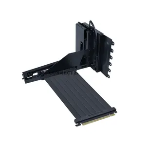 LIAN LI VG4v4 Multi-Direction Vertical GPU Bracket Black, 4-Slot GPU Support, PCIe 5.0 x16 200mm Riser Cable, 3-Level Height & Tilt Adjustment, 5V ARGB, 10kg Anti-Sag Support, Model VG4-5-V4X