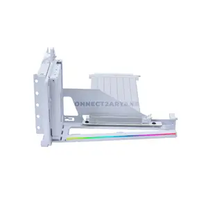 LIAN LI VG4v4 Multi-Direction Vertical GPU Bracket White, 4-Slot GPU Support, PCIe 5.0 x16 200mm Riser Cable, 3-Level Height & Tilt Adjustment, 5V ARGB, 10kg Anti-Sag Support, Model VG4-5-V4W