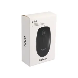 Logitech B100 USB Optical Mouse, Ambidextrous Ergonomic Design, Plug-and-Play USB Connectivity, Reliable Wired Productivity Mouse for Office and Home Use