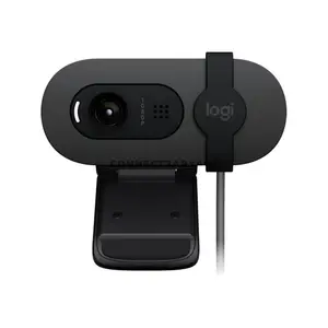 Logitech Brio 100 960-001580 Full HD 1080p Webcam Graphite, 1080p/30fps Video, RightLight Auto-Light Balance, 58° Field of View, Built-in Microphone, Integrated Privacy Shutter & USB-A Plug-and-Play Connectivity