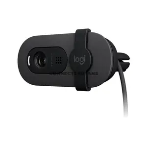 Logitech Brio 100 960-001580 Full HD 1080p Webcam Graphite, 1080p/30fps Video, RightLight Auto-Light Balance, 58° Field of View, Built-in Microphone, Integrated Privacy Shutter & USB-A Plug-and-Play Connectivity