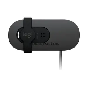 Logitech Brio 100 960-001580 Full HD 1080p Webcam Graphite, 1080p/30fps Video, RightLight Auto-Light Balance, 58° Field of View, Built-in Microphone, Integrated Privacy Shutter & USB-A Plug-and-Play Connectivity