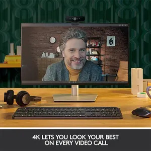Logitech Brio 4K Ultra HD Pro Webcam, HDR Business Webcam, Windows Hello Facial Recognition Support, Professional Video Conferencing Camera