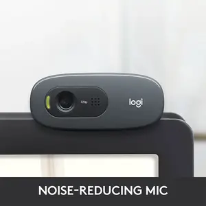 Logitech C270 HD Webcam for Video Calling and Content Capture, Built-In Noise Reduction Microphone, USB Connectivity, Compact HD Webcam