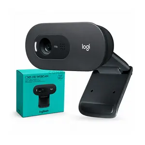Logitech C505e HD Business Webcam, 720p 30fps Video, 60° Field of View, Long-Range Noise-Reducing Mono Microphone, RightLight 2 & 2m USB-A Cable