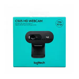 Logitech C505e HD Business Webcam, 720p 30fps Video, 60° Field of View, Long-Range Noise-Reducing Mono Microphone, RightLight 2 & 2m USB-A Cable