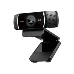 Logitech C922 PRO HD Stream Webcam Black, Full HD 1080p 30fps / HD 720p 60fps, 3MP Glass Lens, Autofocus, 78° Field of View, Dual Omnidirectional Stereo Microphones, RightLight 2, USB-A, Tripod Ready, 960-001089