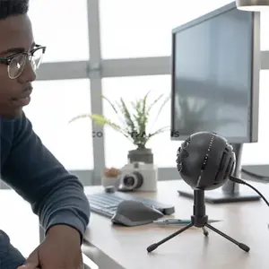 Logitech G Blue Snowball iCE USB Condenser Microphone with Cardioid Pickup Pattern, 16-bit/44.1kHz Recording, Plug-and-Play USB Connectivity, Adjustable Desktop Tripod Stand for Streaming, Podcasting, Voice Recording, Gaming & Online Meetings