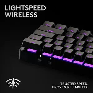 Logitech G PRO X 60 LIGHTSPEED RGB Wireless Mechanical Gaming Keyboard, Black, 60% Layout, Optical Tactile Switches, LIGHTSYNC RGB, KEYCONTROL, Esports Keyboard