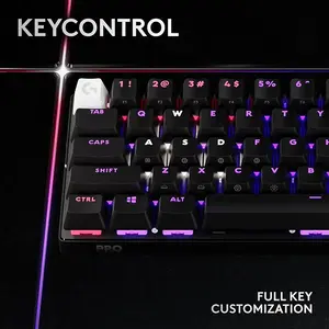 Logitech G PRO X 60 LIGHTSPEED RGB Wireless Mechanical Gaming Keyboard, Black, 60% Layout, Optical Tactile Switches, LIGHTSYNC RGB, KEYCONTROL, Esports Keyboard