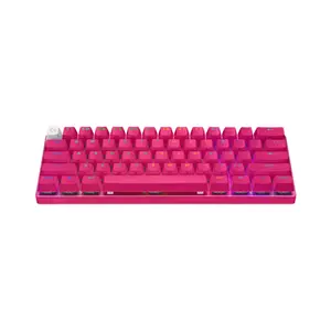 Logitech G PRO X 60 LIGHTSPEED RGB Wireless Mechanical Gaming Keyboard, Magenta, 60% Layout, Optical Tactile Switches, LIGHTSYNC RGB, KEYCONTROL, Esports Keyboard