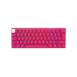 Logitech G PRO X 60 LIGHTSPEED RGB Wireless Mechanical Gaming Keyboard, Magenta, 60% Layout, Optical Tactile Switches, LIGHTSYNC RGB, KEYCONTROL, Esports Keyboard