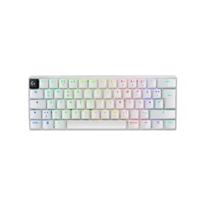 Logitech G PRO X 60 LIGHTSPEED RGB Wireless Mechanical Gaming Keyboard, White, 60% Layout, Optical Tactile Switches, LIGHTSYNC RGB, KEYCONTROL, Esports Keyboard