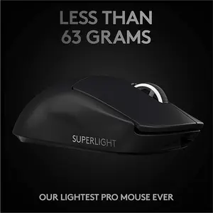 Logitech G PRO X SUPERLIGHT Wireless Gaming Mouse, 25600 DPI HERO Sensor, LIGHTSPEED 1ms, 63g Ultra-Lightweight, 5 Buttons