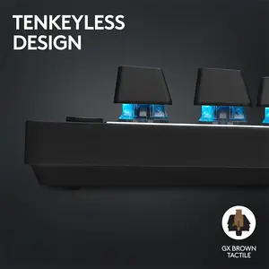 Logitech G PRO X TKL LIGHTSPEED Wireless Gaming Keyboard Black, Tenkeyless Layout, GX Tactile Switches, 1ms LIGHTSPEED, LIGHTSYNC RGB
