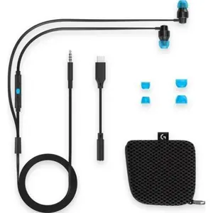 Logitech G333 Gaming Earphones Black, Dual Dynamic Audio Drivers, USB-C and 3.5mm AUX Connectivity, In-Line Microphone and Controls, Premium Aluminum Housing, In-Ear Gaming Headset