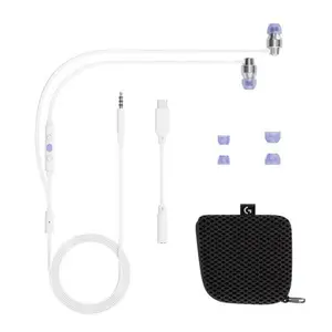 Logitech G333 Gaming Earphones White, Dual Dynamic Audio Drivers, USB-C and 3.5mm AUX Connectivity, In-Line Microphone and Controls, Premium Aluminum Housing, In-Ear Gaming Headset