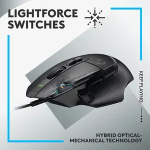 Logitech G502 X Gaming Mouse Black Edition, HERO Sensor Technology, High-Precision Wired Connectivity, Performance Gaming Mouse