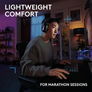 Logitech G522 LIGHTSPEED Wireless Gaming Headset Black, Tri-Mode Connectivity, PRO-G Drivers, RGB Lighting, Detachable Mic