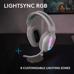 Logitech G522 LIGHTSPEED Wireless Gaming Headset White, Tri-Mode Connectivity, PRO-G Drivers, RGB Lighting, Detachable Mic