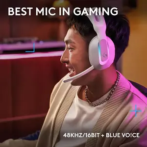 Logitech G522 LIGHTSPEED Wireless Gaming Headset White, Tri-Mode Connectivity, PRO-G Drivers, RGB Lighting, Detachable Mic