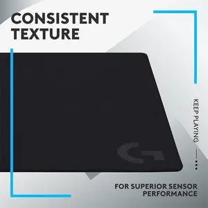 Logitech G640 Large Cloth Gaming Mouse Pad, Performance-Tuned Surface Design, Precision Mouse Tracking, Non-Slip Rubber Base Gaming Mat