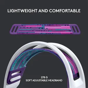 Logitech G733 LIGHTSPEED Wireless RGB Gaming Headset White Edition, Ultra-Lightweight Design, RGB Lighting Effects, Wireless Gaming Audio System