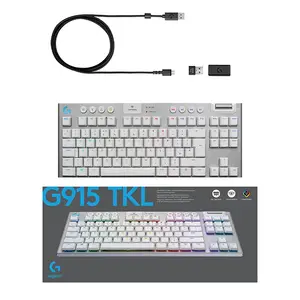 Logitech G915 TKL LIGHTSPEED Wireless RGB Mechanical Gaming Keyboard Carbon Edition, Clicky Low-Profile Mechanical Switches, Tenkeyless Design, Wireless Esports Gaming Keyboard
