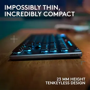 Logitech G915 X Clicky TKL LIGHTSPEED Wireless RGB Mechanical Gaming Keyboard, Low Profile Tenkeyless Esports Design