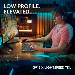 Logitech G915 X Clicky TKL LIGHTSPEED Wireless RGB Mechanical Gaming Keyboard, Low Profile Tenkeyless Esports Design