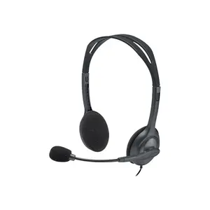 Logitech H111 Single Pin Stereo Wired Headset Black Edition, Lightweight Design, 3.5mm Multi-Device Connectivity, Everyday Audio Communication Headphones