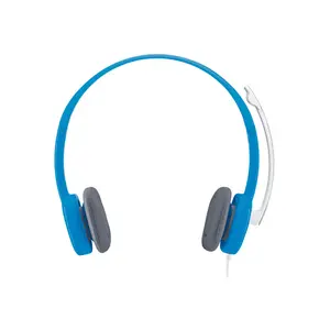 Logitech H150 Dual Pin Stereo Wired Headset Blue Edition, Dual 3.5mm Connector Design, Lightweight Comfort Fit, Everyday Audio Communication Headphones