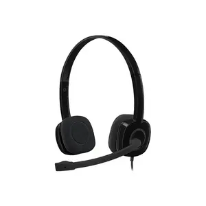 Logitech H151 Single Pin Comfort Stereo Wired Headset, 3.5mm Multi-Device Connectivity, Rotating Microphone Design, Everyday Communication Headphones