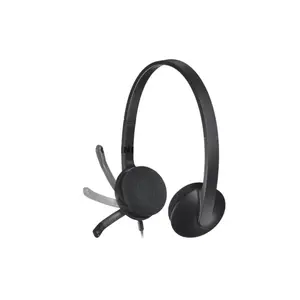 Logitech H340 USB Computer Headset with Digital Stereo Audio, Noise-Canceling Bi-Directional Microphone, USB-A Plug-and-Play Connectivity, Lightweight Adjustable Headband, Rotating Boom Mic for Windows, macOS & ChromeOS